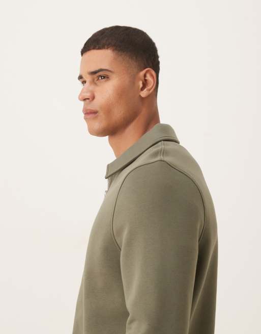 ASOS DESIGN - Sweat basique coupe carrée à col zippé et ourlet fixe - Vert, 4 de 5