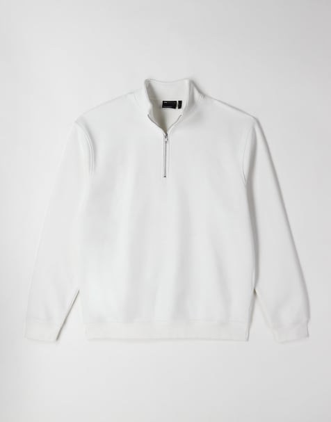 ASOS DESIGN - Sweat basique décontracté à col zippé - Beige - view 1