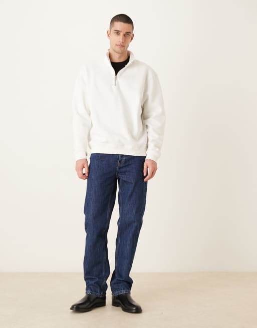 ASOS DESIGN - Sweat basique décontracté à col zippé - Beige, 2 de 5