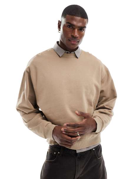 ASOS DESIGN - Sweat coupe carrée oversize - Grège - view 1