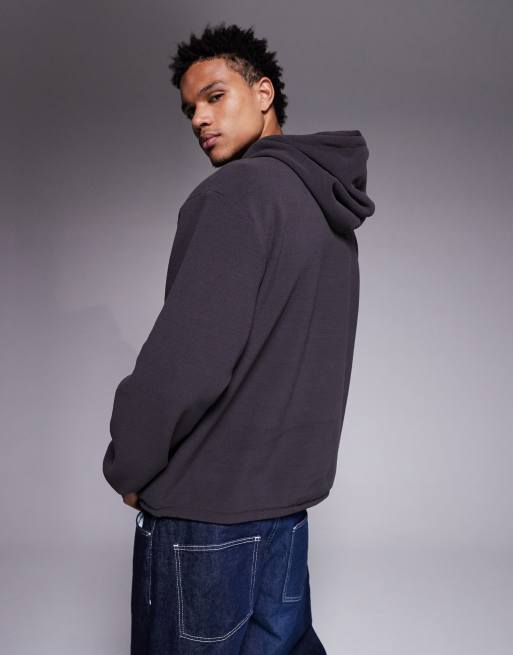 ASOS DESIGN - Sweat décontracté à capuche en polaire - Anthracite, 3 de 5