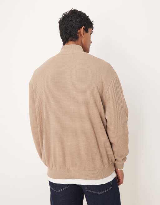 ASOS DESIGN - Sweat décontracté à col zippé - Beige, 3 de 5