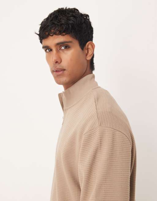 ASOS DESIGN - Sweat décontracté à col zippé - Beige, 5 de 5