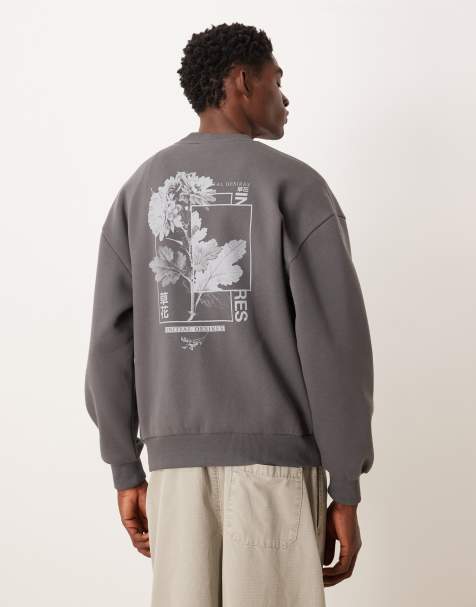 ASOS DESIGN - Sweat décontracté à imprimé fleuri - Gris délavé - view 1
