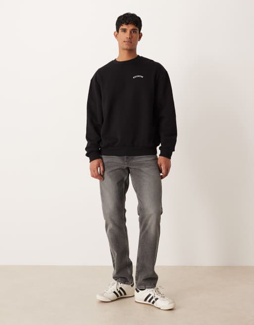 ASOS DESIGN - Sweat décontracté avec texte appliqué - Noir, 2 de 5