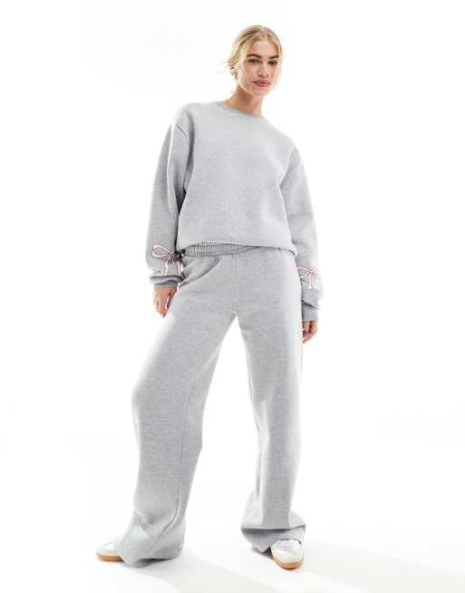 ASOS DESIGN - Sweat d'ensemble avec nœud - Gris chiné, 4 de 4