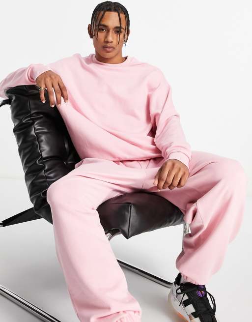 ASOS DESIGN - Sweat d'ensemble super oversize - Rose