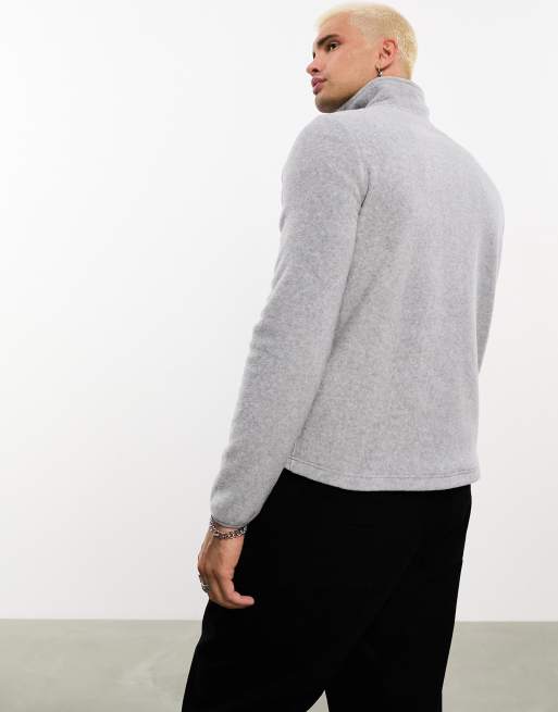 ASOS DESIGN - Sweat en polaire à col zippé - Gris, 3 de 4
