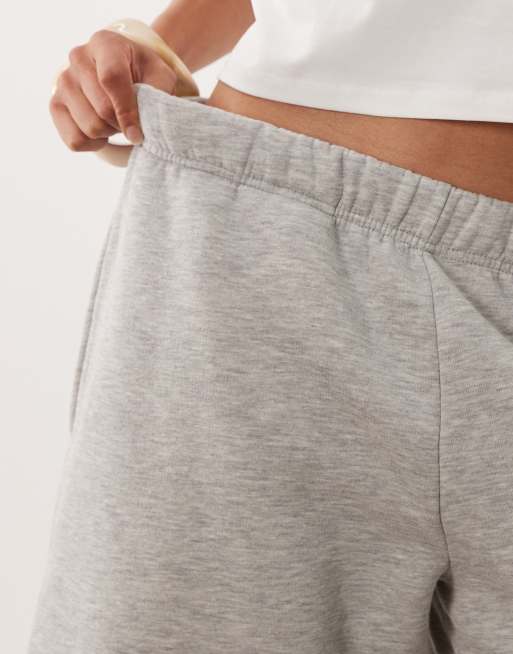 ASOS DESIGN Sweat jorts melange with stripe on side in grey, 5 of 5