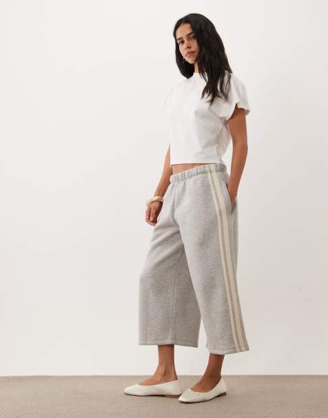 ASOS DESIGN Sweat-Jorts meliert mit Streifen an der Seite in Grau - view 1