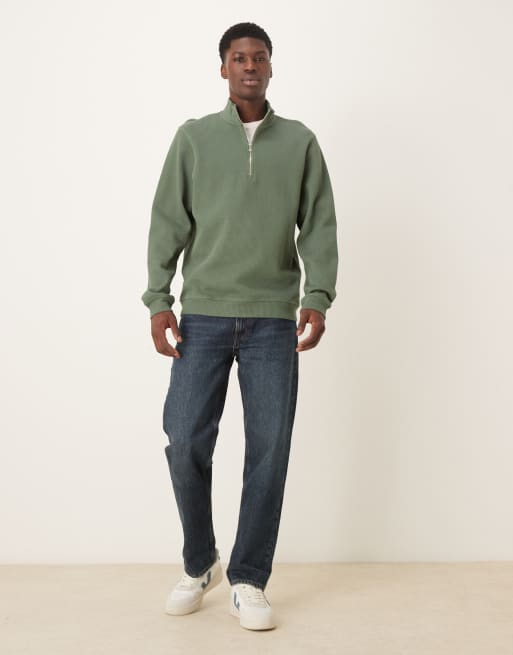 ASOS DESIGN - Sweat nervuré à col zippé - Vert, 2 de 5
