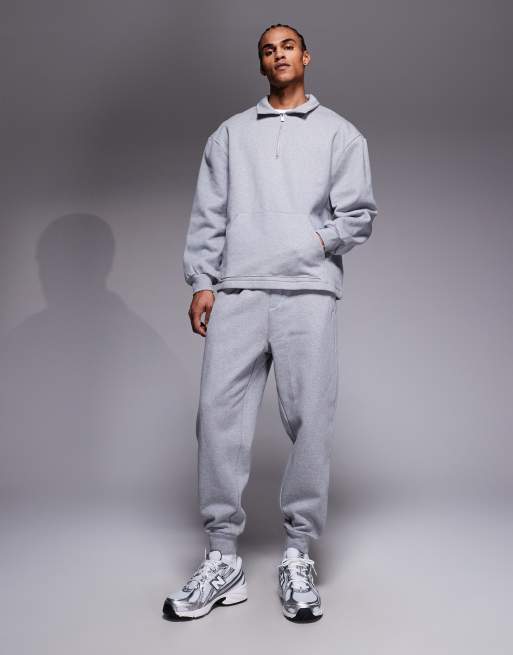 ASOS DESIGN - Sweat oversize à col zippé - Gris chiné, 2 de 5
