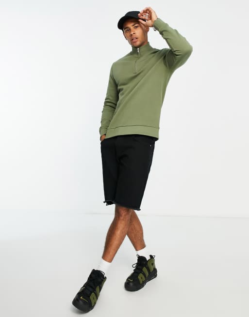 ASOS DESIGN - Sweat oversize à demi-fermeture éclair - Kaki, 4 de 4