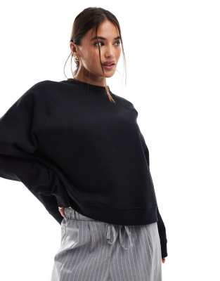 ASOS DESIGN oversized sweat with raglan detail in black - ASOS Price Checker