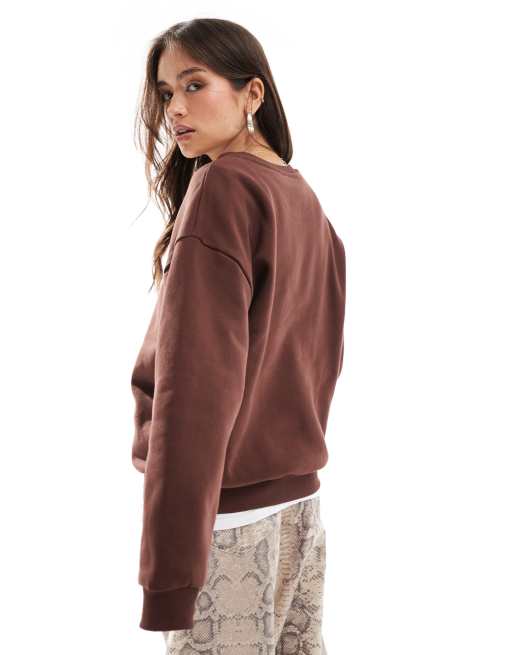 ASOS DESIGN - Sweat oversize à imprimé bottes de cowboy - Chocolat, 4 de 4