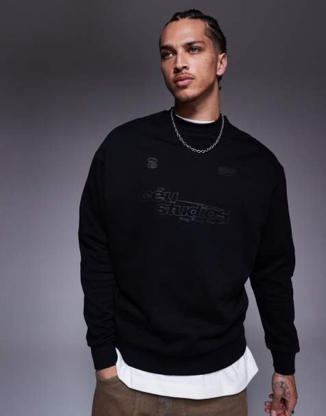 ASOS DESIGN - Sweat oversize à imprimés métallisés - Noir - view 1