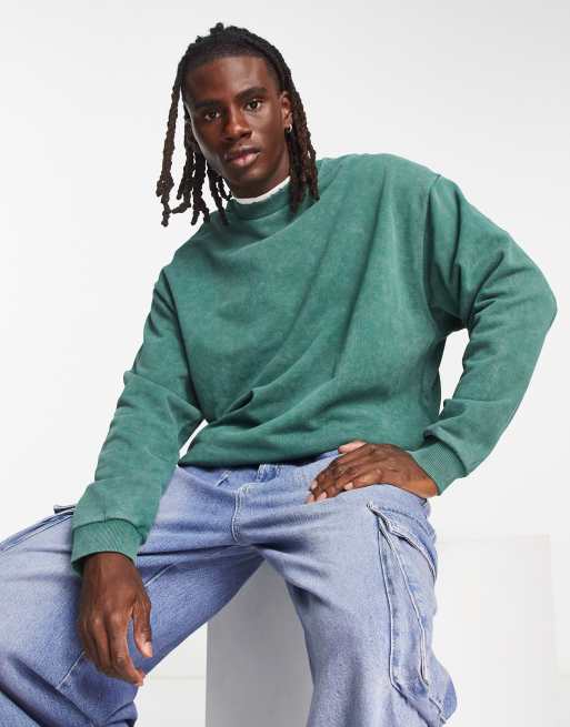 ASOS DESIGN - Sweat oversize à inscription au dos - Vert délavé, 2 de 4