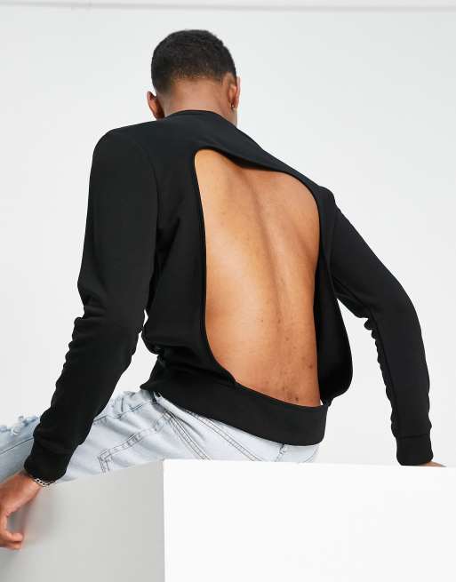ASOS DESIGN - Sweat oversize avec découpe au dos - Noir