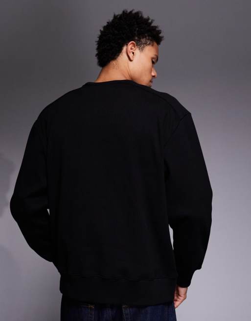 ASOS DESIGN - Sweat oversize côtelé épais - Noir, 3 de 5