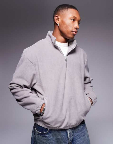 ASOS DESIGN - Sweat oversize coupe carrée en polaire - Gris - view 1