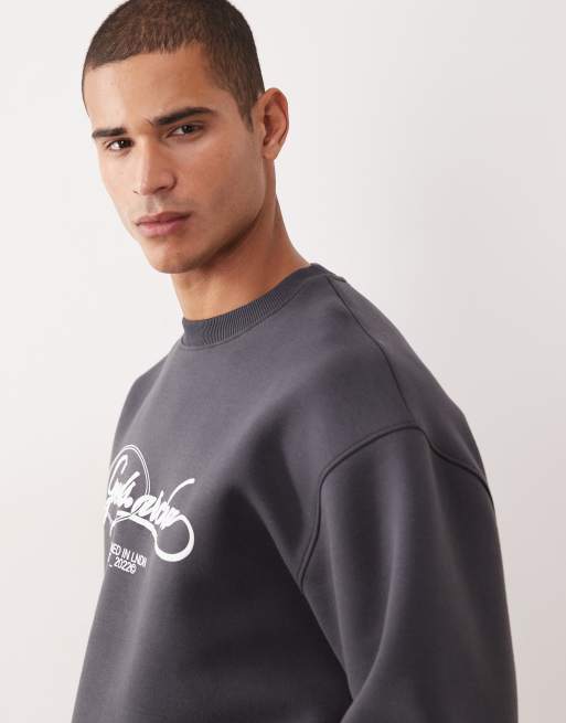 ASOS DESIGN - Sweat oversize en imitation néoprène à imprimé en relief - Noir, 5 de 5