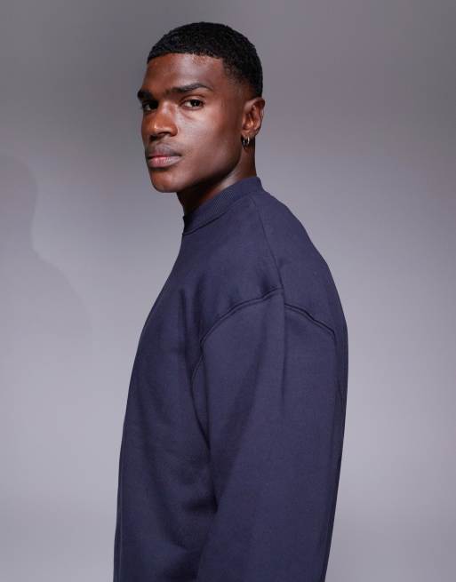 ASOS DESIGN - Sweat oversize en tissu épais 400 g/m² de qualité supérieure - Bleu marine, 4 de 6