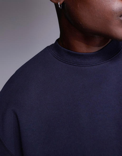 ASOS DESIGN - Sweat oversize en tissu épais 400 g/m² de qualité supérieure - Bleu marine, 5 de 6