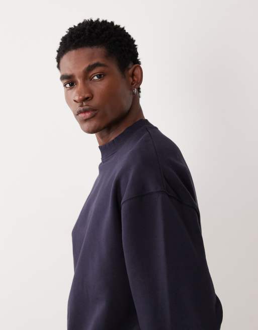 ASOS DESIGN - Sweat oversize en tissu épais 400 g/m² de qualité supérieure - Bleu marine  , 4 de 5