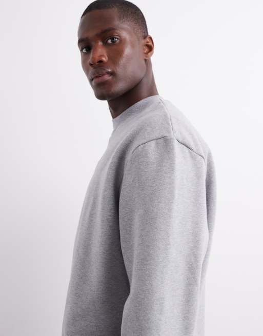 ASOS DESIGN - Sweat oversize en tissu épais 400 g/m² de qualité supérieure - Gris chiné, 2 de 5