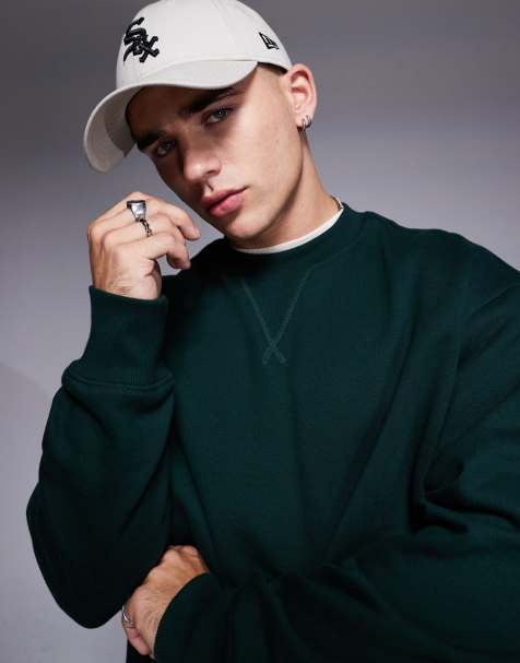 ASOS DESIGN - Sweat oversize en tissu épais 400 g/m² de qualité supérieure - Vert forêt - view 1