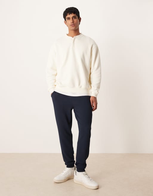 ASOS DESIGN - Sweat oversize épais à col tunisien - Écru, 2 de 5
