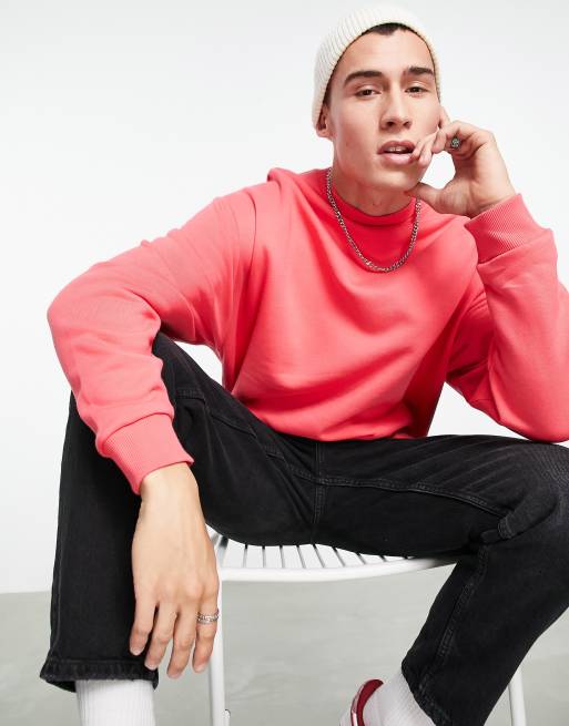 ASOS DESIGN - Sweat oversize - Rose vif