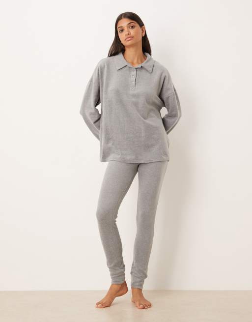 ASOS DESIGN - Sweat polaire léger à assortir avec col - Gris clair, 2 de 4