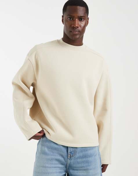 ASOS DESIGN - Sweat ras de cou oversize coupe carrée à empiècements - Neutre - view 1