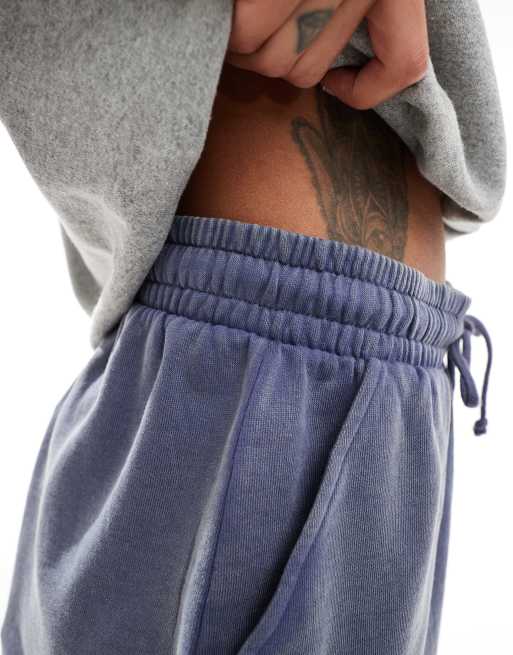 ASOS DESIGN sweat runner short in washed blue, 4 of 5