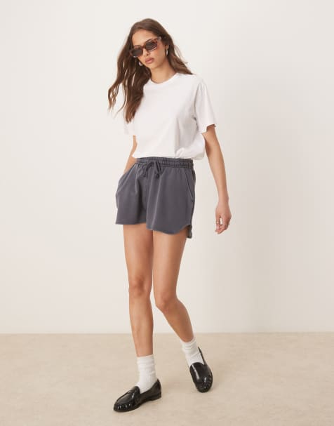 ASOS DESIGN sweat runner short in washed blue - view 1