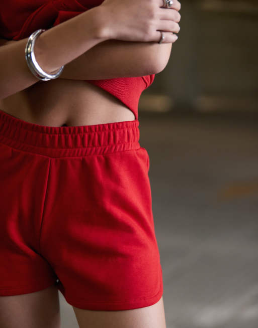 ASOS DESIGN sweat runner shorts in red ASOS