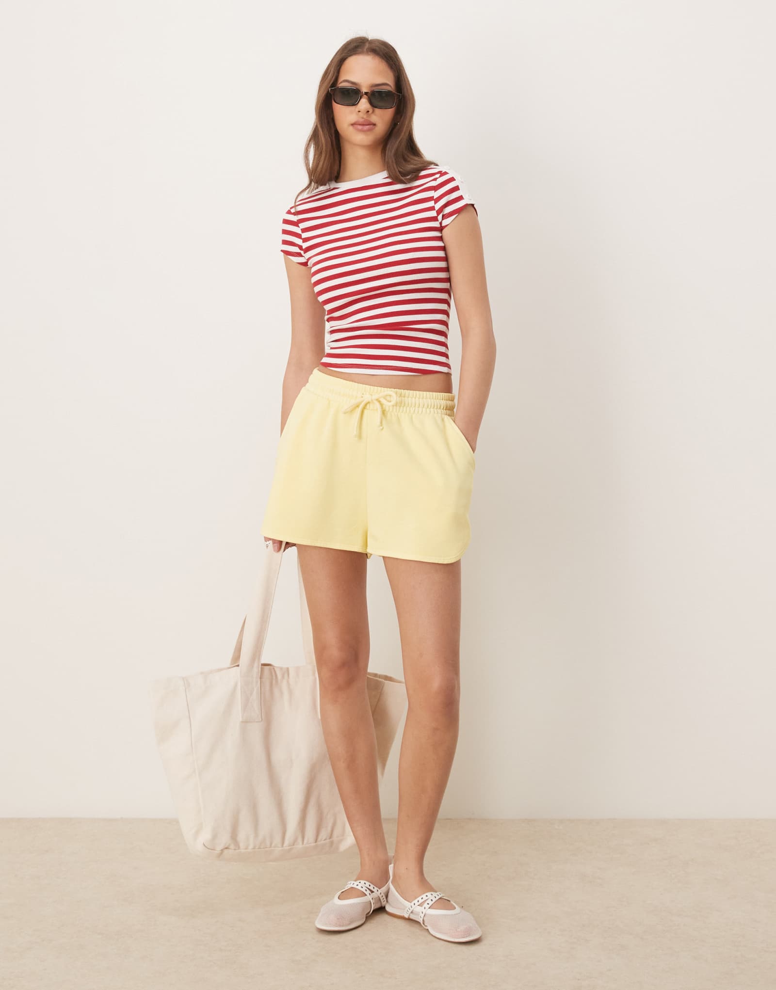 Спортивные шорты для бега ASOS DESIGN цвета промытого лимона