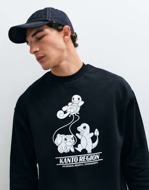 ASOS DESIGN sweat-shirt ample imprimé Pokémon Kanto noir, 4 de 5