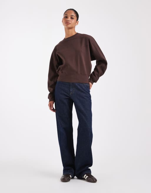 ASOS DESIGN sweat-shirt cocon à empiècements marron, 3 de 4