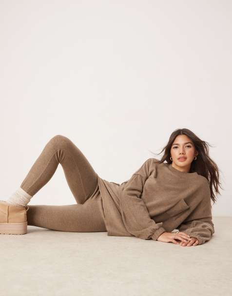 ASOS DESIGN - Sweat-shirt confort en polaire à assortir - Marron - view 1