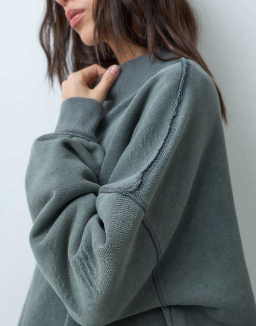 ASOS DESIGN sweat-shirt délavé à épaules tombantes anthracite, 3 de 5
