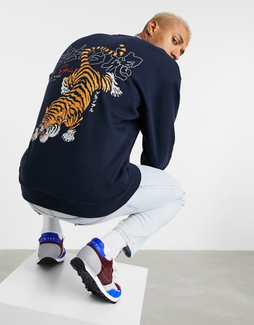 ASOS DESIGN Sweat shirt oversize imprim tigre large ASOS DESIGN Sweat shirt oversize imprim tigre large