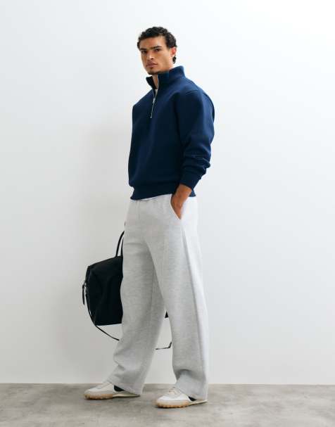 ASOS DESIGN sweat-shirt oversize à quart de zip bleu marine - view 1