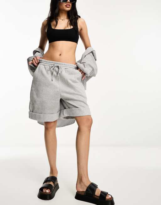 Grey cut off online sweat shorts