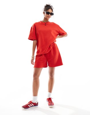 Asos Design Sweat Shorts In Rust - Part Of A Set-brown