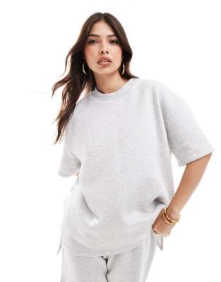 ASOS DESIGN sweat t-shirt in grey marl (part of a set)