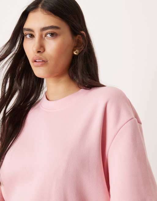 ASOS DESIGN sweat t-shirt in pastel pink (part of a set), 4 of 4
