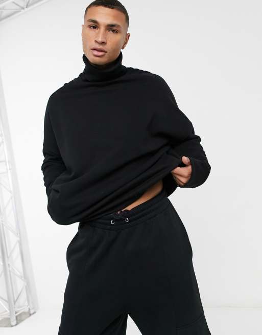 ASOS DESIGN - Sweat ultra oversize à col montant - Noir