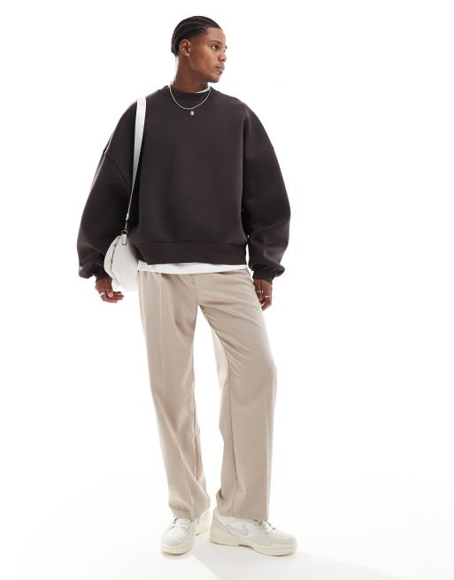 ASOS DESIGN - Sweat ultra oversize en néoprène épais - Marron, 3 de 4